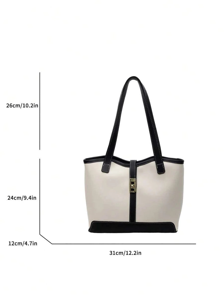 Bolsa tote casual de grande capacidade dobrável com alça dupla, adequada para compras de meninas/senhoras, deslocamento para o trabalho, atividades ao ar livre, eventos empresariais, presente para mães, novidade no outono/inverno, bolsa tote de ombro de g