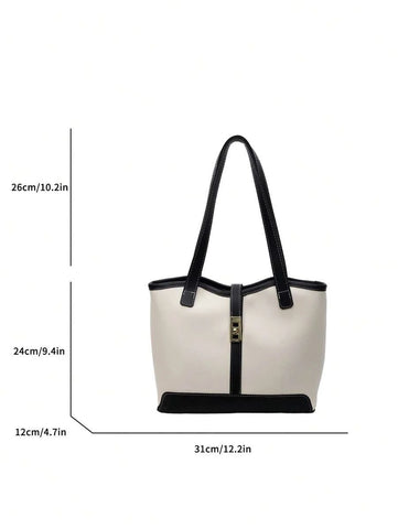 Bolsa tote casual de grande capacidade dobrável com alça dupla, adequada para compras de meninas/senhoras, deslocamento para o trabalho, atividades ao ar livre, eventos empresariais, presente para mães, novidade no outono/inverno, bolsa tote de ombro de g