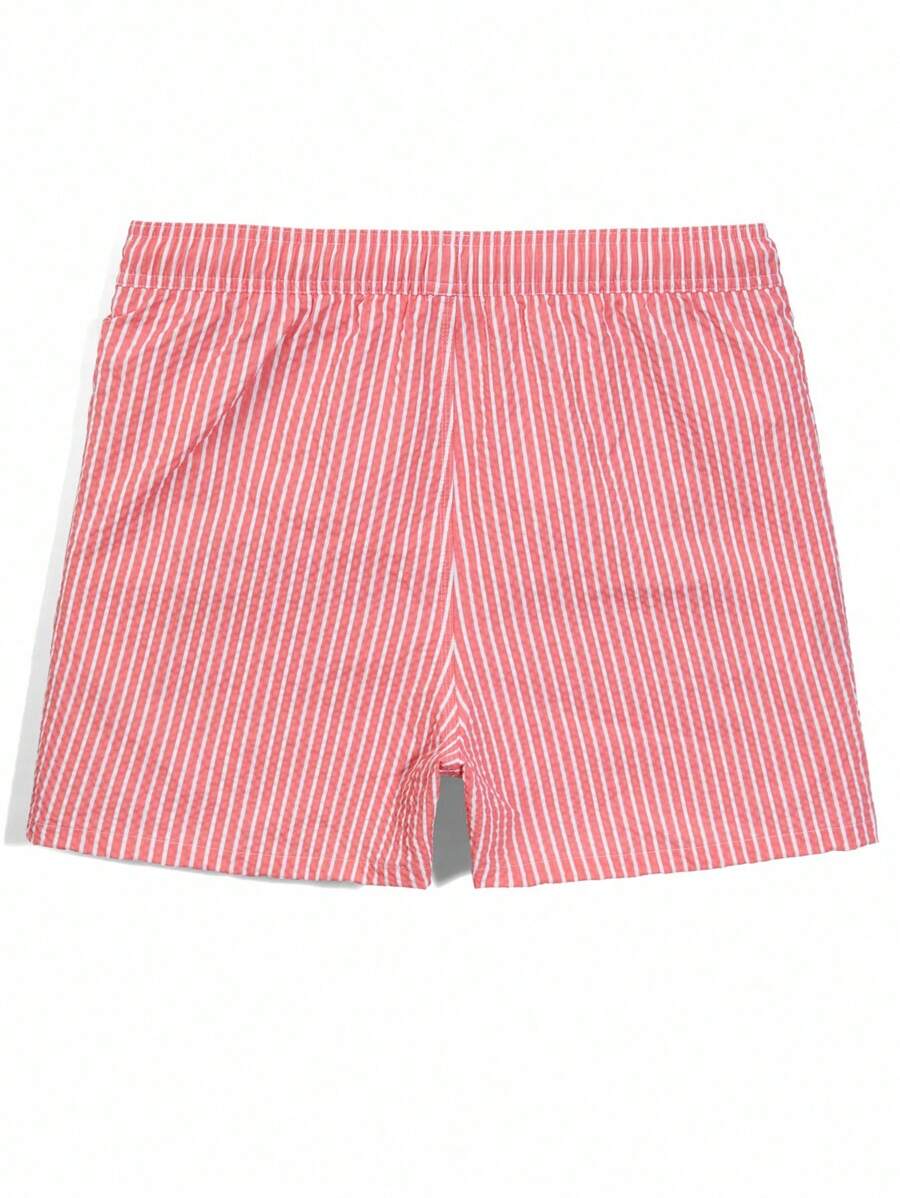 Horizaway Shorts de praia listrados com cordão na cintura para homens