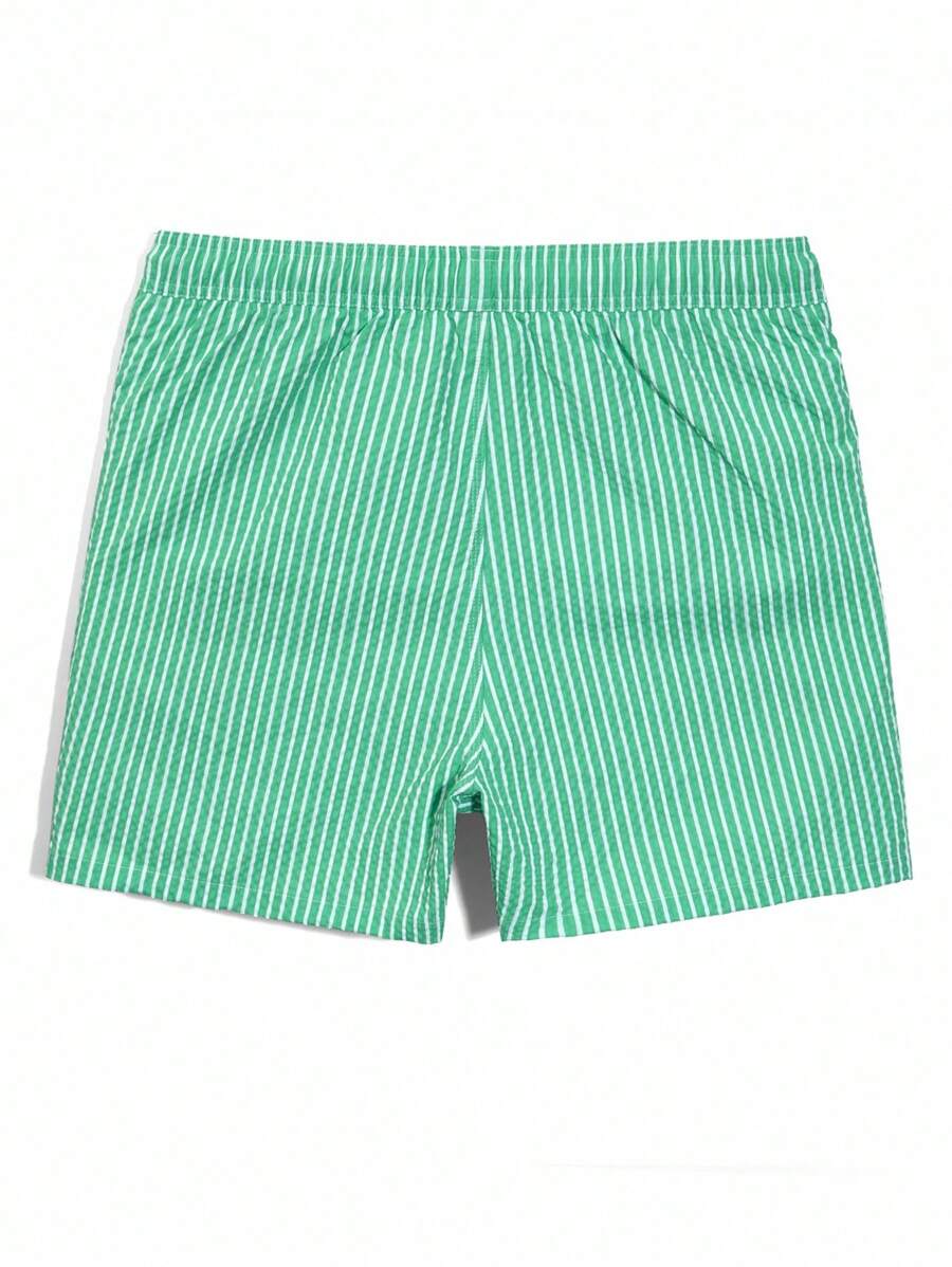Horizaway Shorts de praia listrados com cordão na cintura para homens