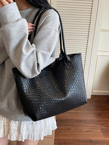 Bolsa tote casual de grande capacidade dobrável com alça dupla, adequada para compras de meninas/senhoras, deslocamento para o trabalho, atividades ao ar livre, eventos empresariais, presente para mães, novidade no outono/inverno, bolsa tote de ombro de g