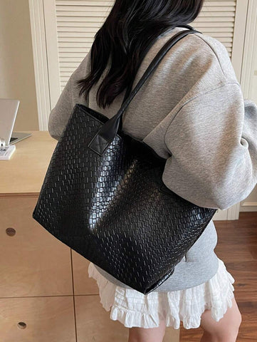 Bolsa tote casual de grande capacidade dobrável com alça dupla, adequada para compras de meninas/senhoras, deslocamento para o trabalho, atividades ao ar livre, eventos empresariais, presente para mães, novidade no outono/inverno, bolsa tote de ombro de g