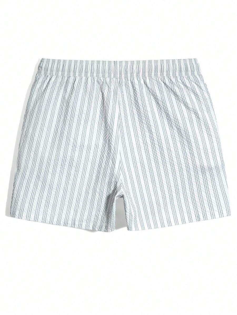 Horizaway Shorts de praia listrados com cordão na cintura para homens