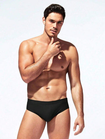 Manfinity Swimmode Calções de banho lisos com cintura elástica para homem