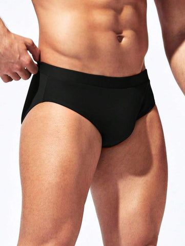 Manfinity Swimmode Calções de banho lisos com cintura elástica para homem
