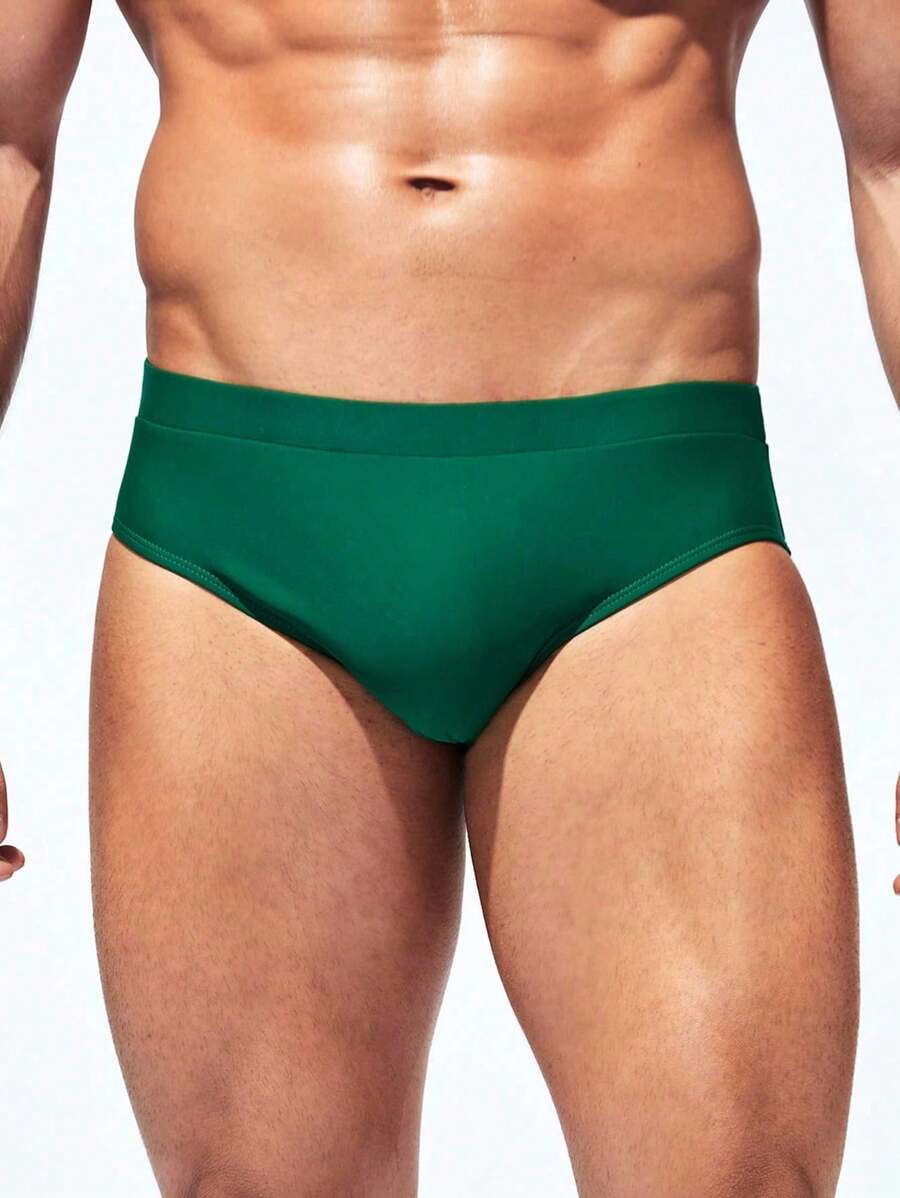 Manfinity Swimmode Calções de banho lisos com cintura elástica para homem