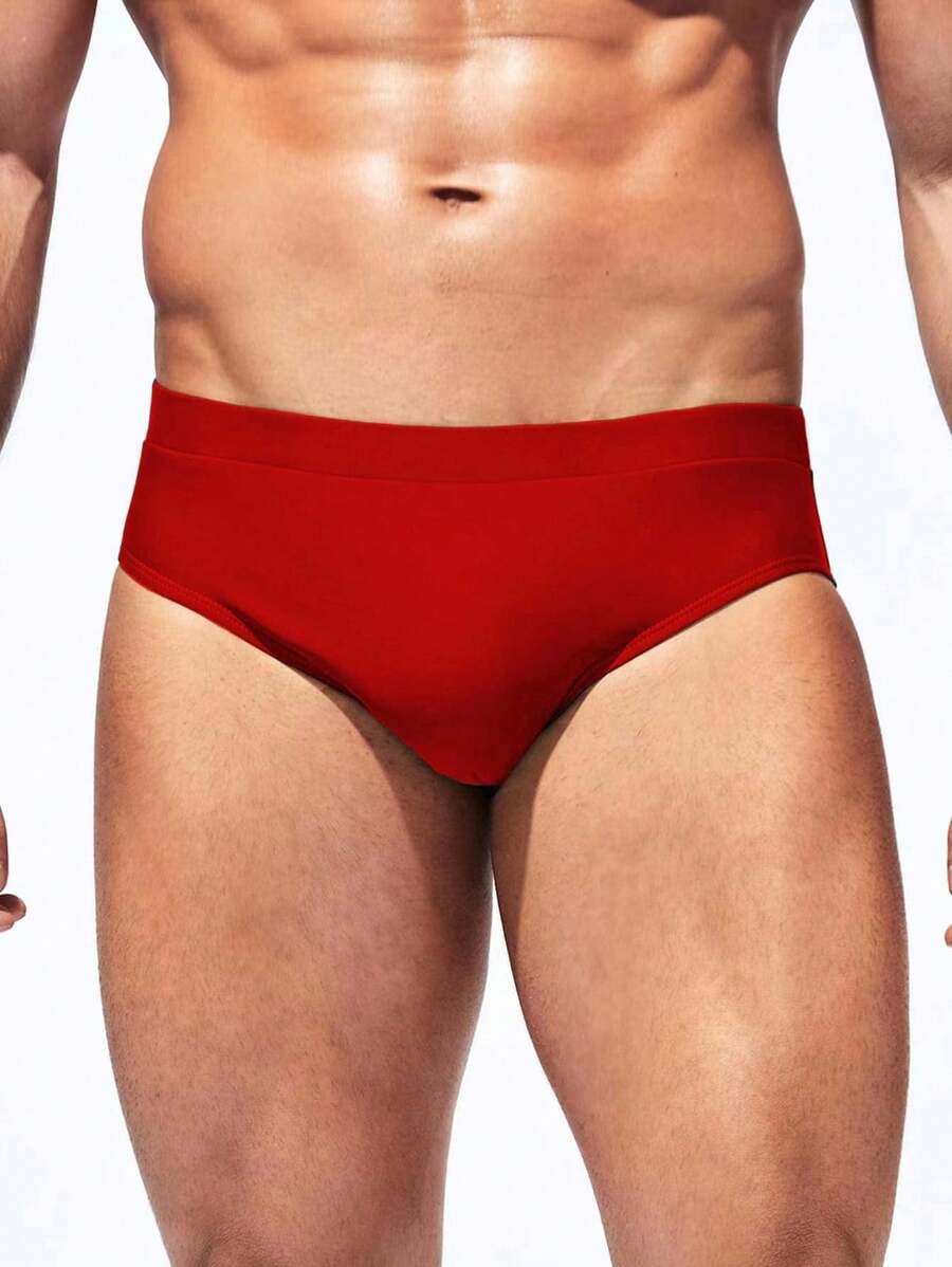 Manfinity Swimmode Calções de banho lisos com cintura elástica para homem