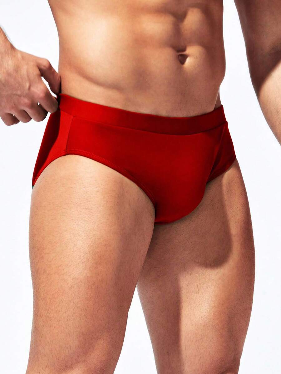 Manfinity Swimmode Calções de banho lisos com cintura elástica para homem