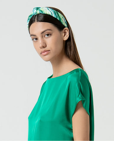 Blusa decote canoa sem mangas Verde bilhar