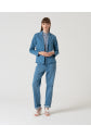 Blazer cruzado simples  2 botões Azul-celeste