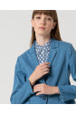 Blazer cruzado simples  2 botões Azul-celeste