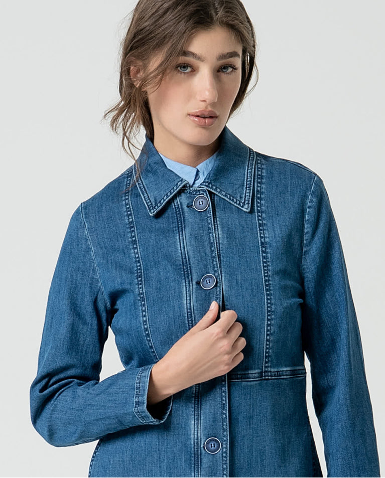 Jaqueta longa Azul