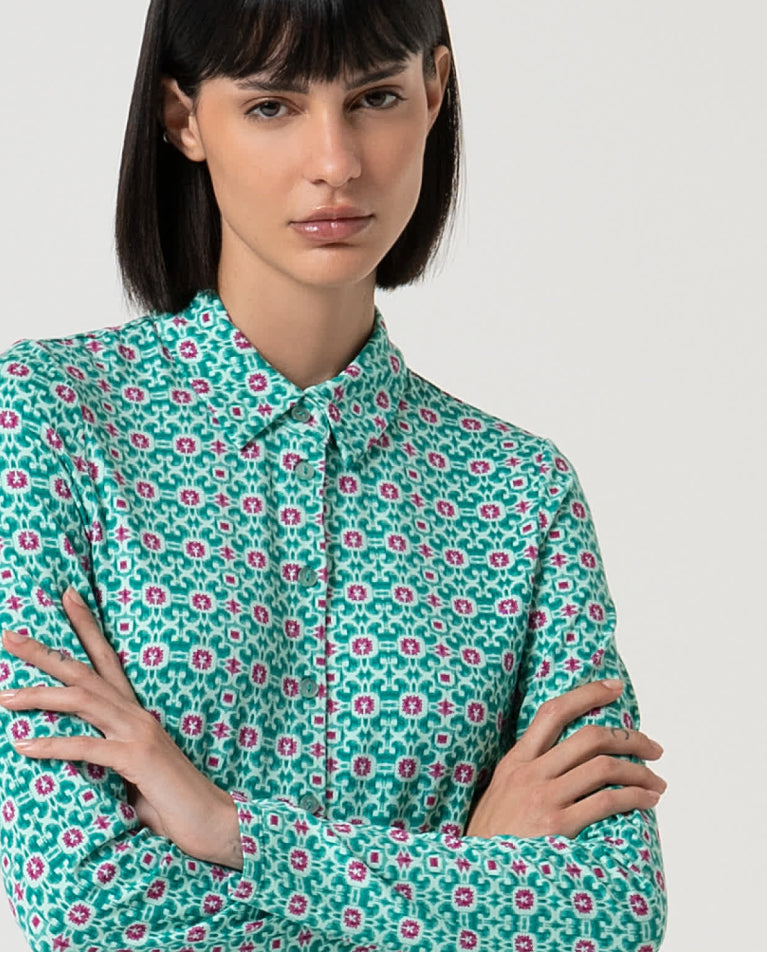 Camisa de manga longa Turquesa