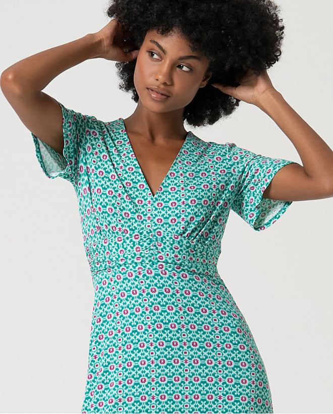 Cardigan ajustado com gola redonda Esmeralda