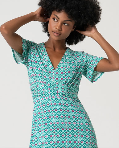 Cardigan ajustado com gola redonda Esmeralda