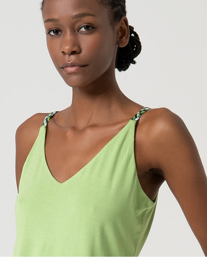 Blusa decote canoa sem mangas Verde bilhar