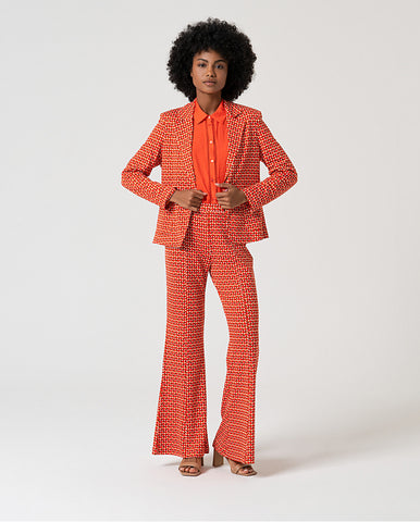 Camisa de manga longa com detalhe de ornamento Laranja