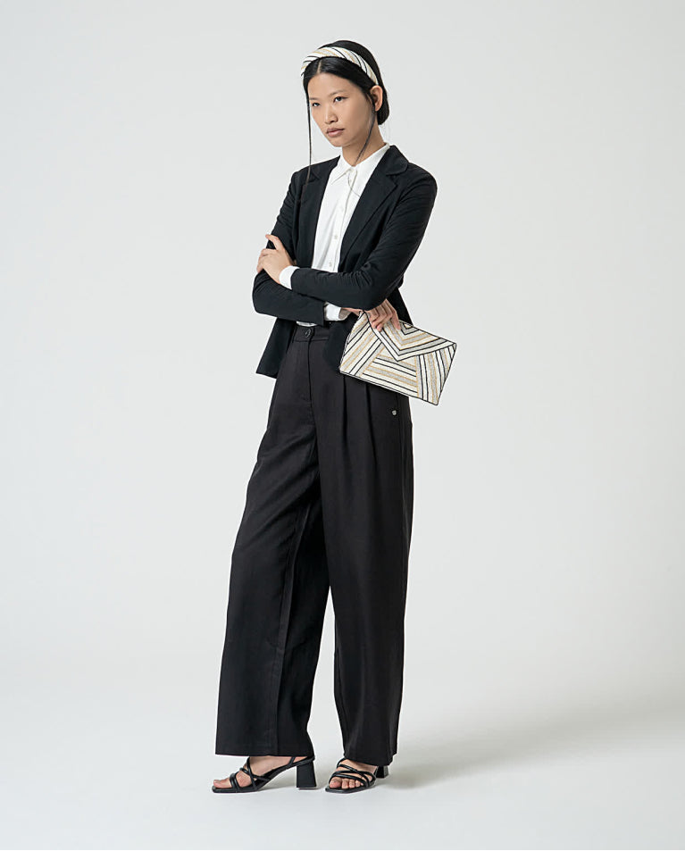 Blazer cruzado simples  1 botão Preto