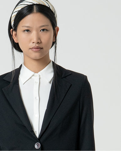 Blazer cruzado simples  1 botão Preto