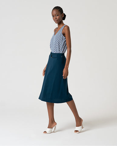Jaqueta longa Azul