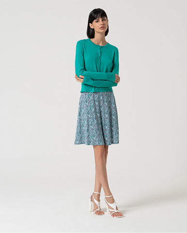 Cardigan ajustado com gola redonda Esmeralda