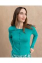 Cardigan ajustado com gola redonda Esmeralda