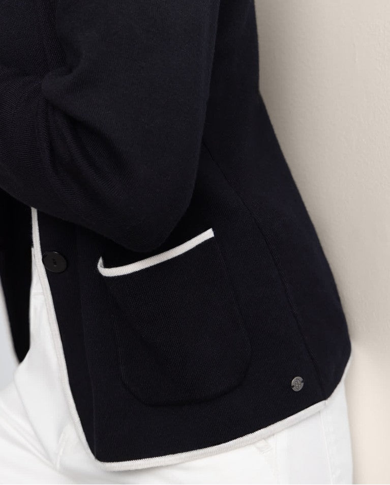 Blazer cruzado simples  2 botões Preto