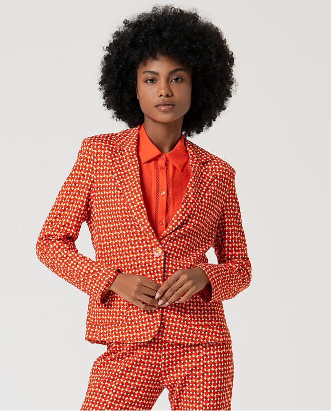 Camisa de manga longa com detalhe de ornamento Laranja