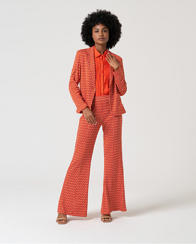 Blazer cruzado simples  1 botão Vermelho