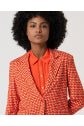 Blazer cruzado simples  1 botão Vermelho