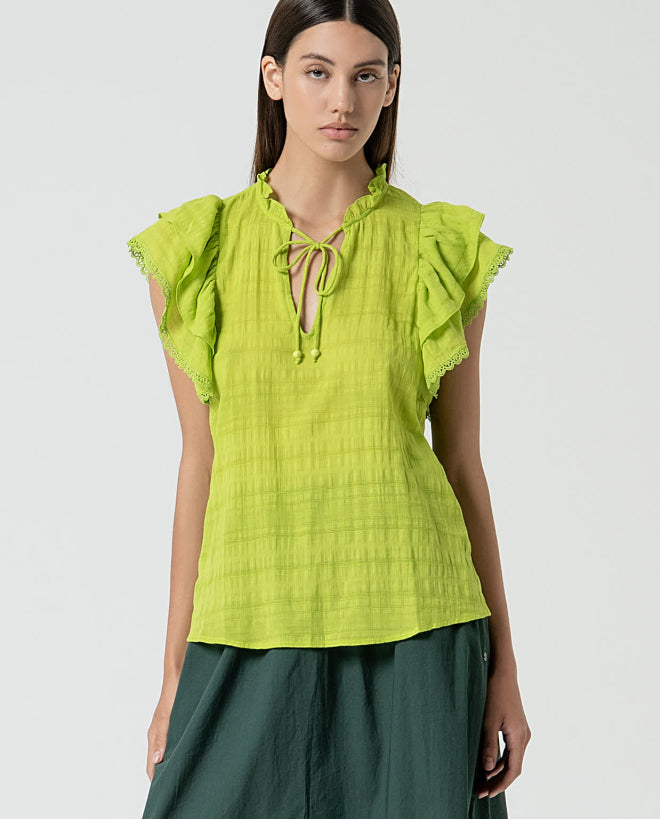 Camisa de manga longa com detalhe de ornamento Laranja