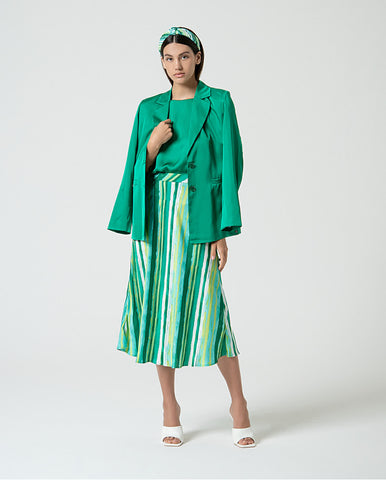 Blusa decote canoa sem mangas Verde bilhar