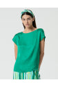 Blusa decote canoa sem mangas Verde bilhar