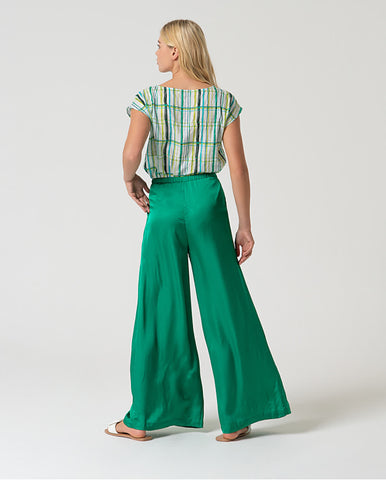 Blusa decote canoa sem mangas Verde bilhar