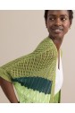 Cardigan longo de crochê abotoado Verde