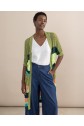 Cardigan longo de crochê abotoado Verde